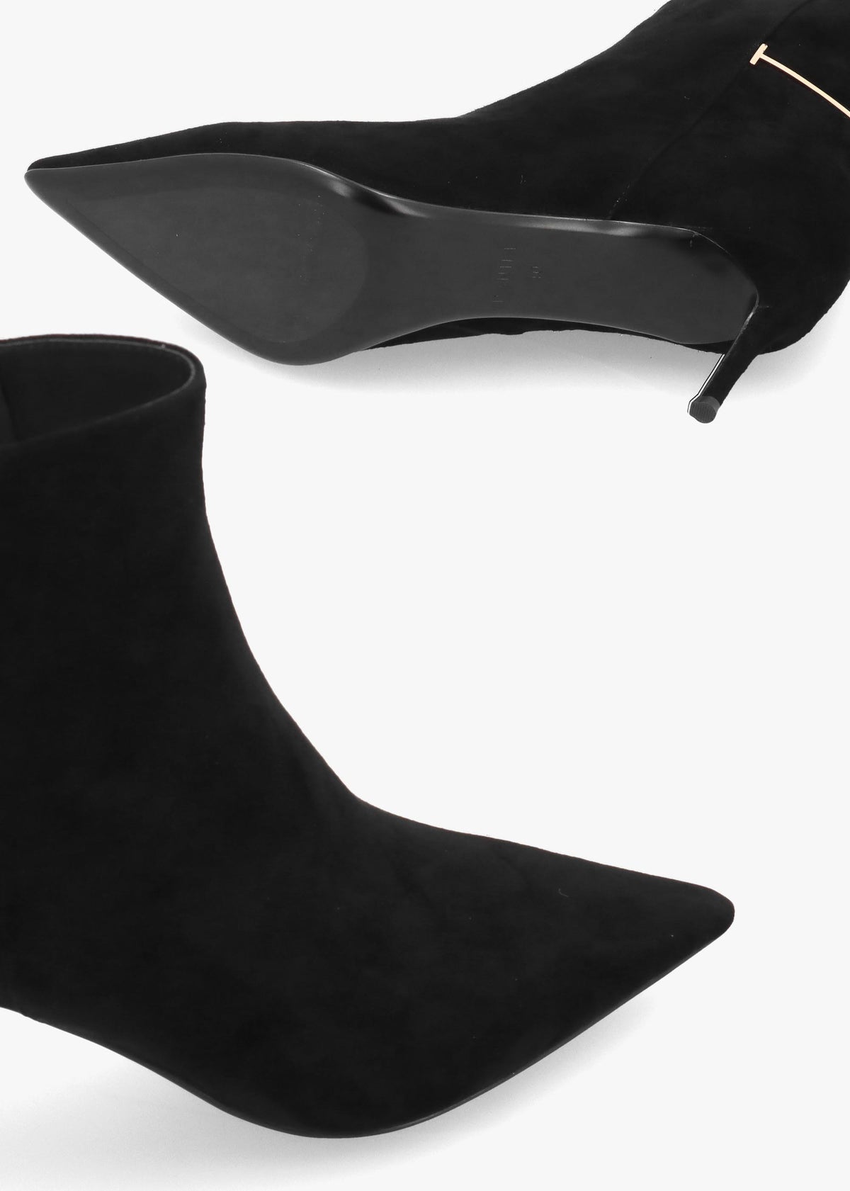 DANIEL Saintly Black Suede Mid Heel Ankle Boots