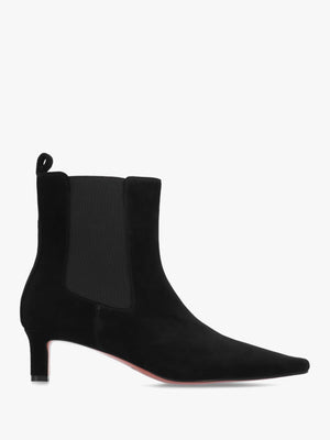 Daniel Sanctuary Black Suede Low Heel Chelsea Boots