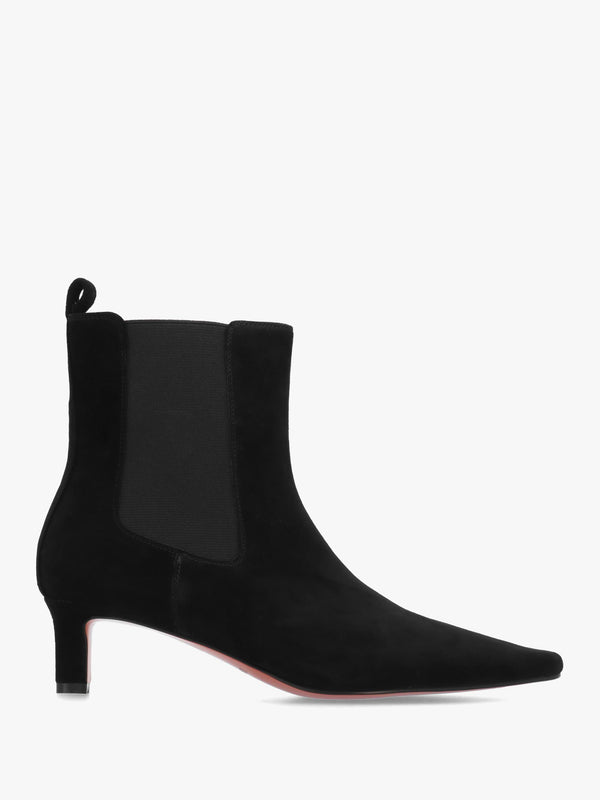 Daniel Sanctuary Black Suede Low Heel Chelsea Boots