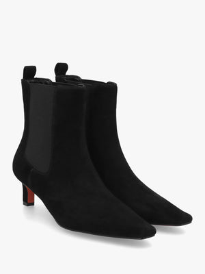 Daniel Sanctuary Black Suede Low Heel Chelsea Boots