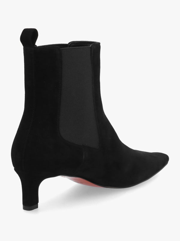 Daniel Sanctuary Black Suede Low Heel Chelsea Boots