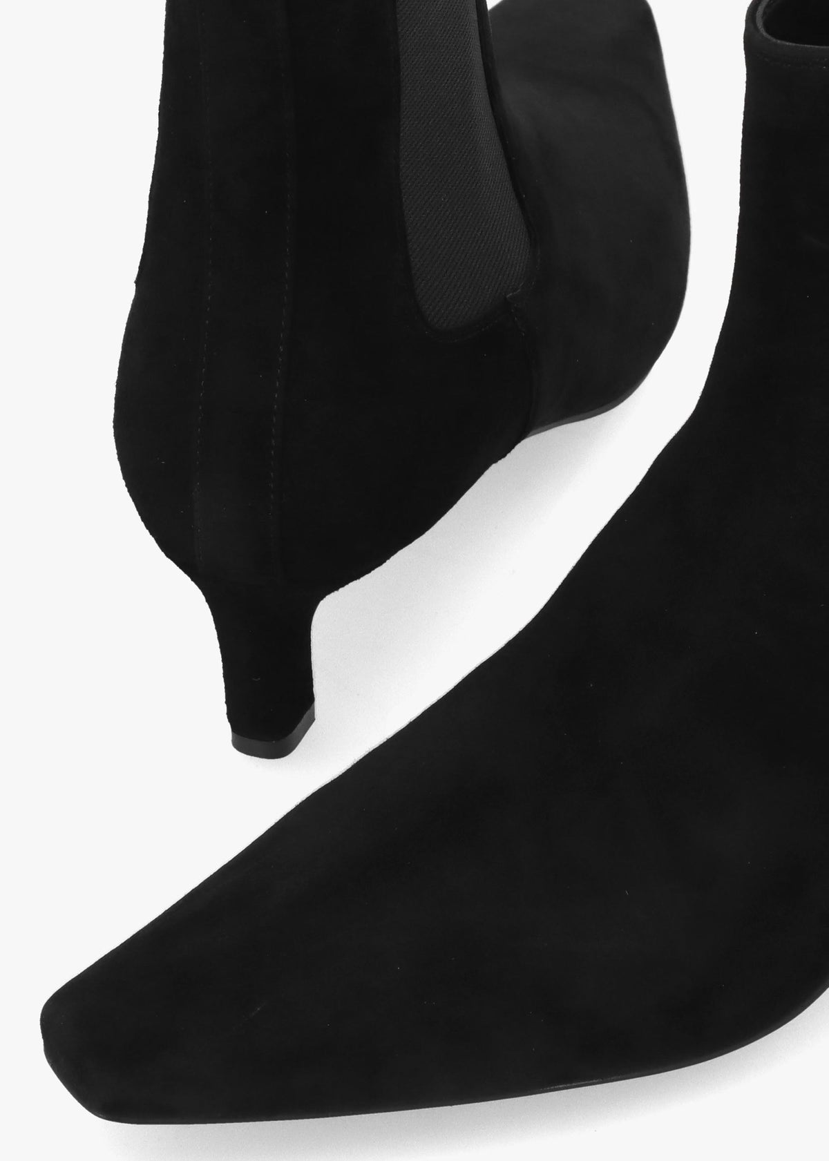 Daniel Sanctuary Black Suede Low Heel Chelsea Boots