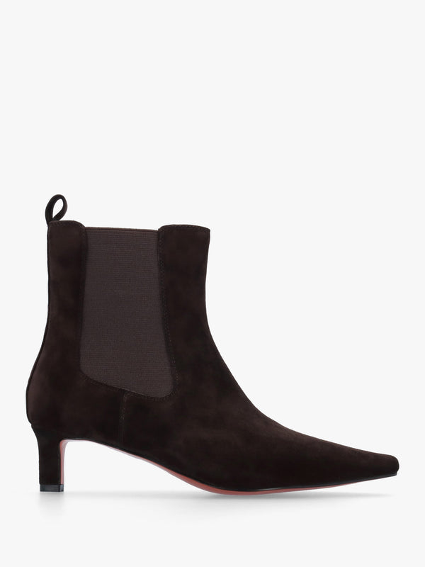 Daniel Sanctuary Brown Suede Low Heel Chelsea Boots