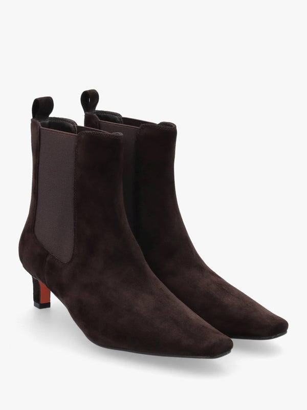 Daniel Sanctuary Brown Suede Low Heel Chelsea Boots