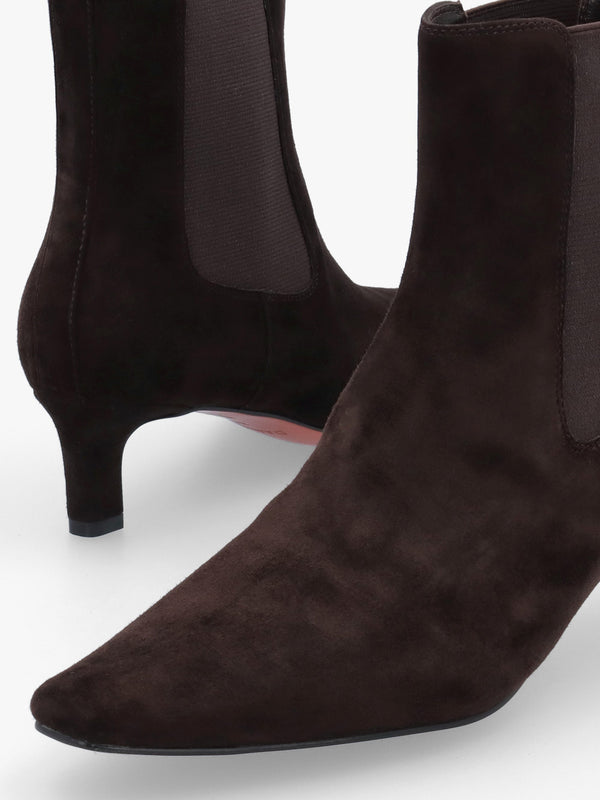 Daniel Sanctuary Brown Suede Low Heel Chelsea Boots