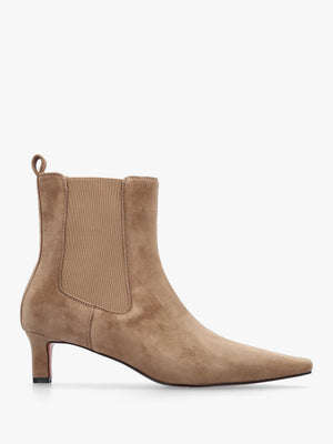 Daniel Sanctuary Beige Suede Low Heel Chelsea Boots