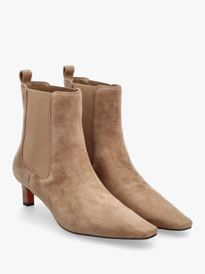 Daniel Sanctuary Beige Suede Low Heel Chelsea Boots