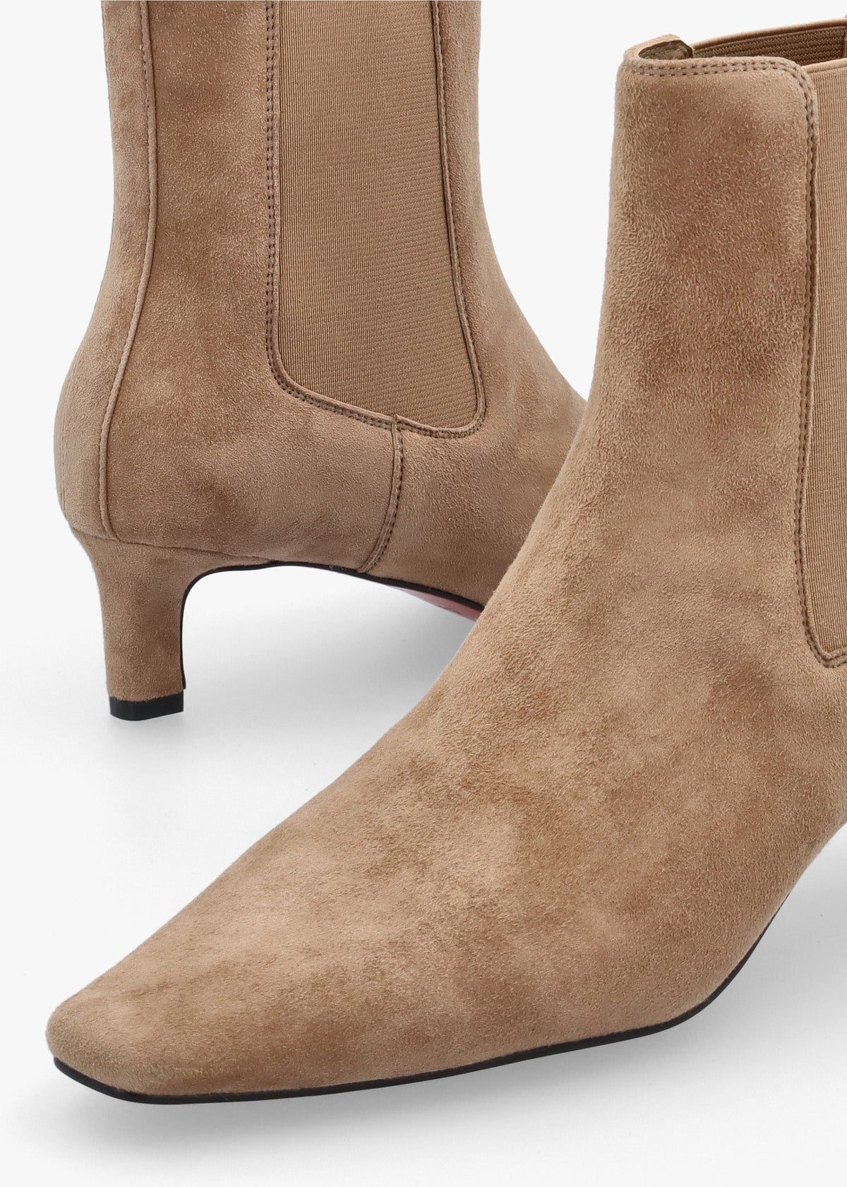 Daniel Sanctuary Beige Suede Low Heel Chelsea Boots