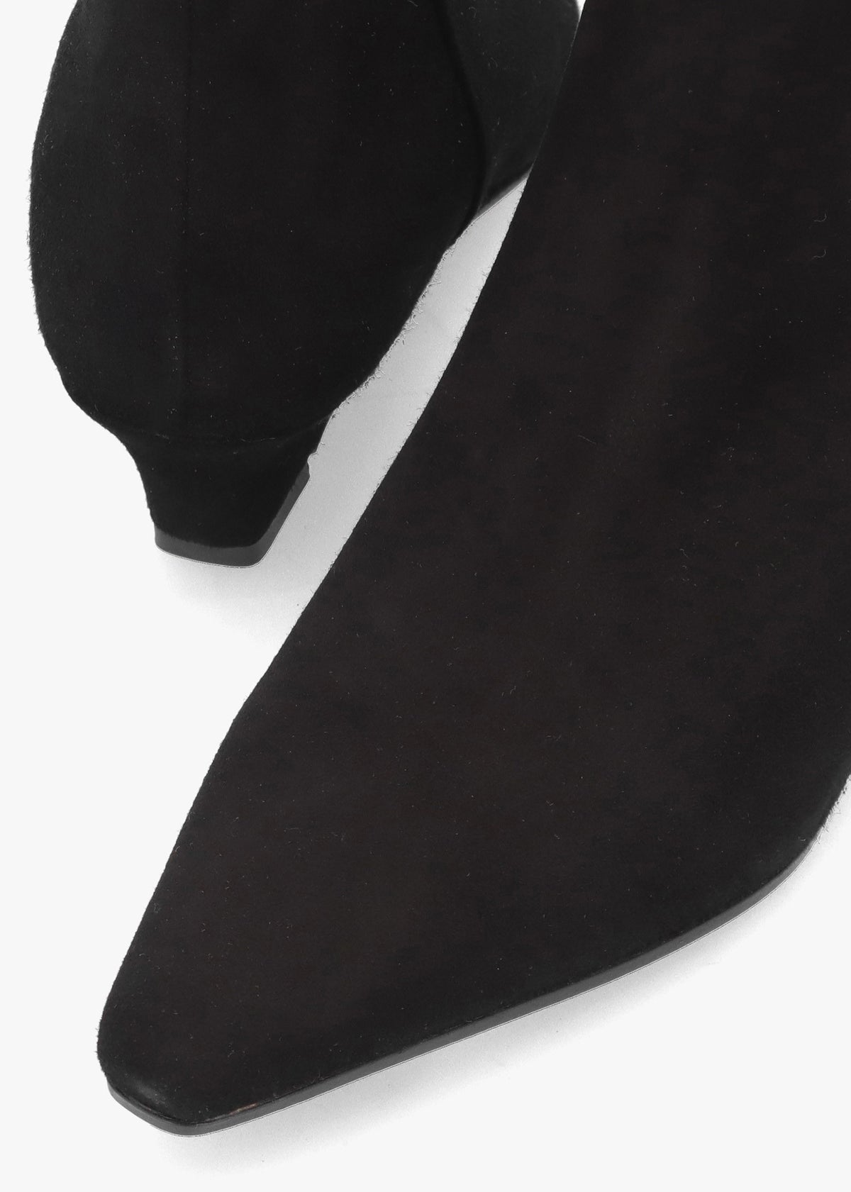 Saori Black Suede Low Wedge Ankle Boots