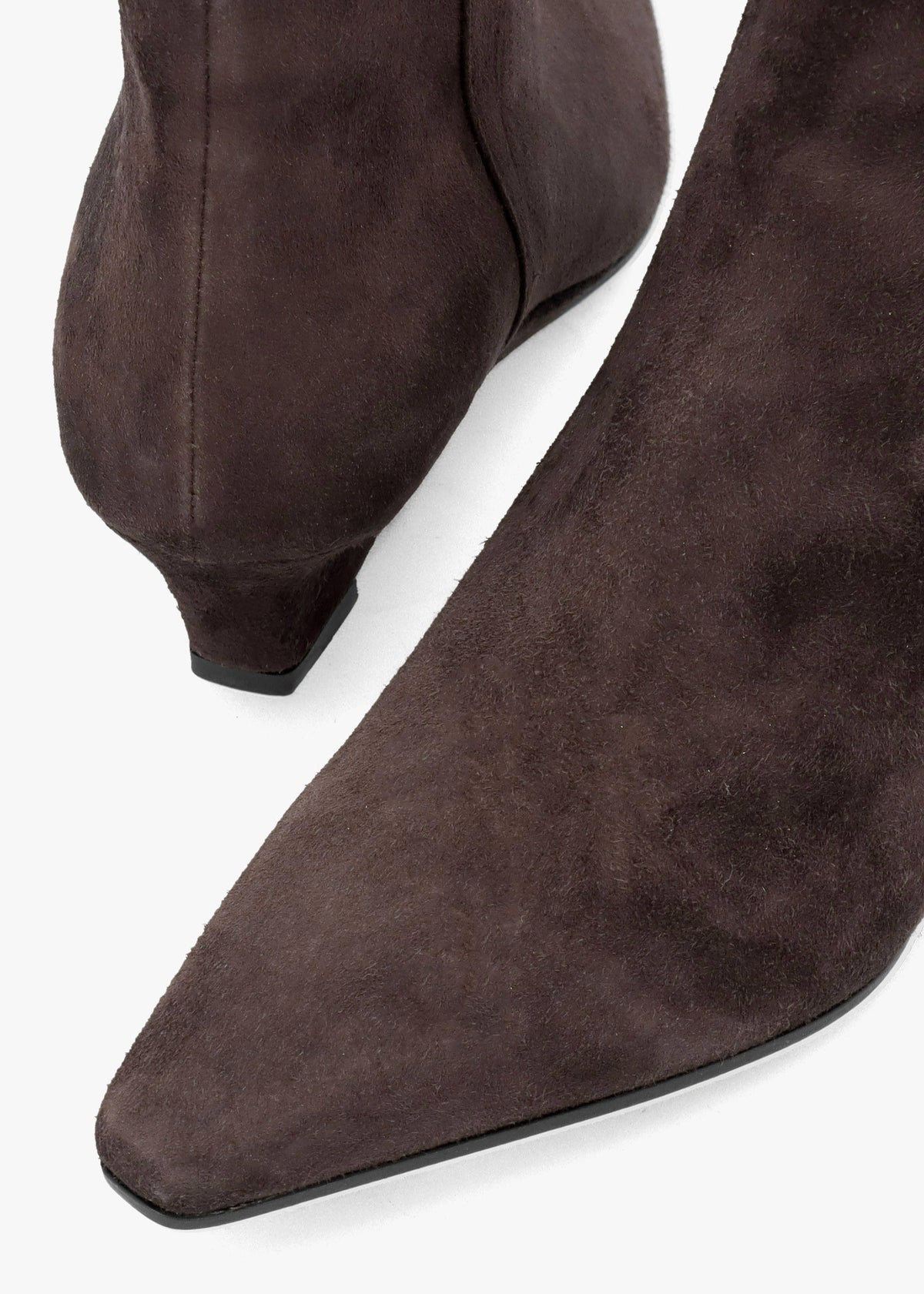 Saori Brown Suede Low Wedge Ankle Boots