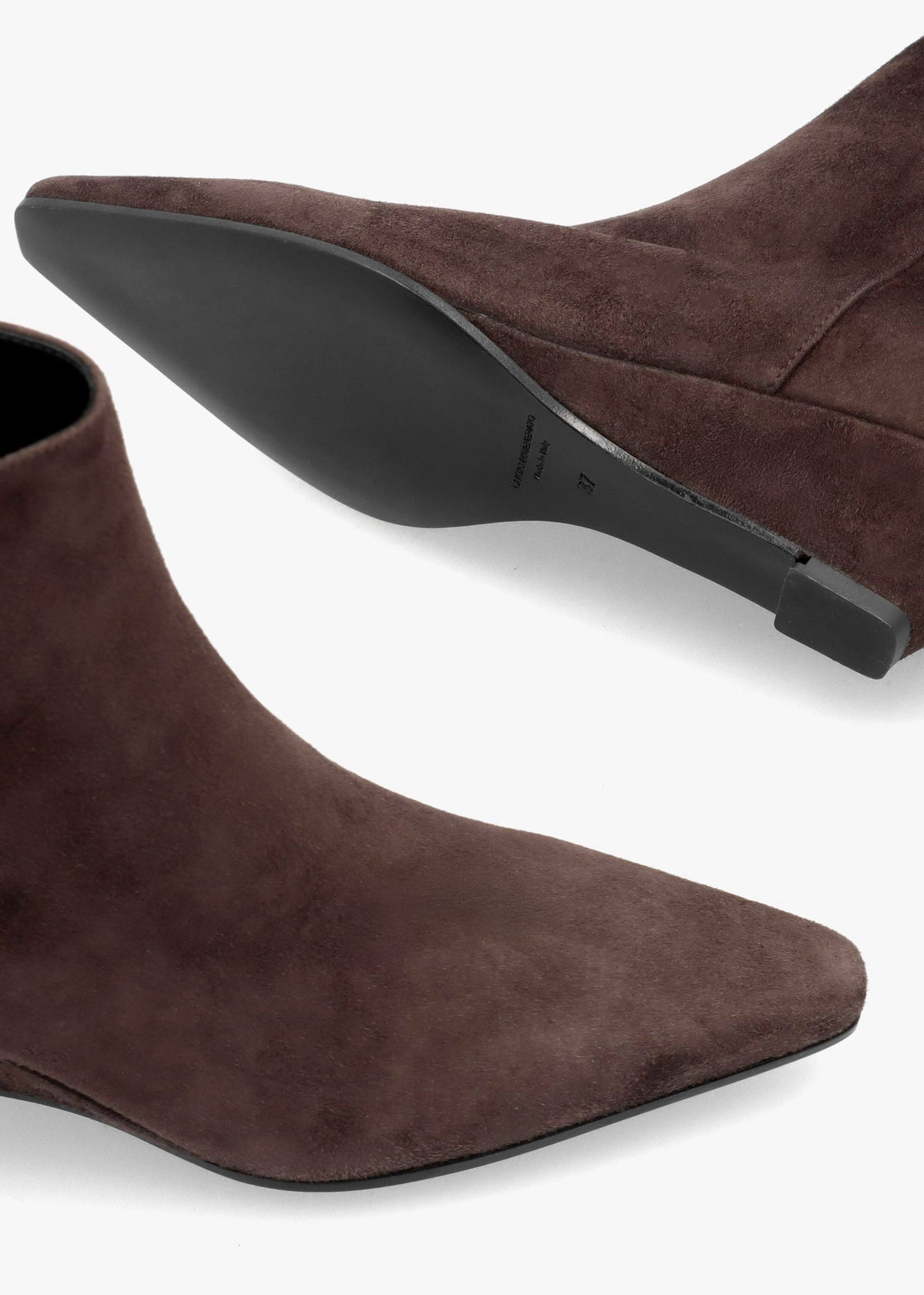 Saori Brown Suede Low Wedge Ankle Boots