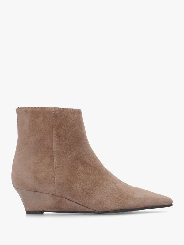 Daniel Saori Tan Suede Low Wedge Ankle Boots