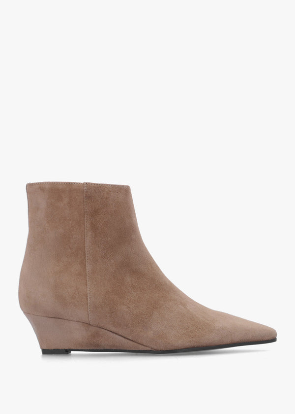 Daniel Saori Tan Suede Low Wedge Ankle Boots