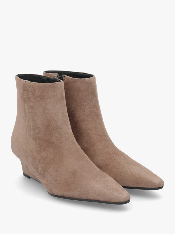 Daniel Saori Tan Suede Low Wedge Ankle Boots