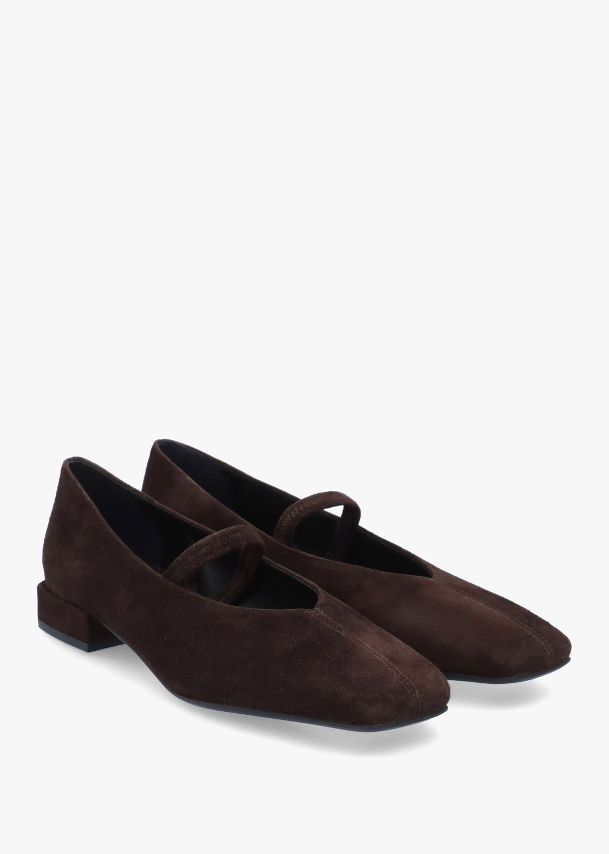 Daniel Saria Dolly Tan Suede Square Toe Ballet Pumps
