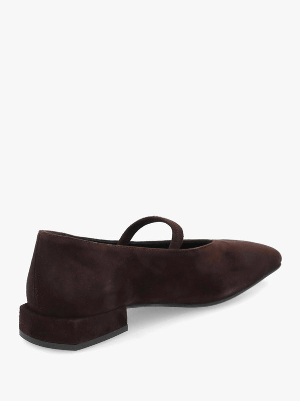 Daniel Saria Dolly Tan Suede Square Toe Ballet Pumps