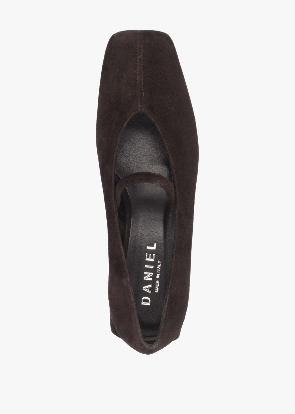 Daniel Saria Dolly Tan Suede Square Toe Ballet Pumps