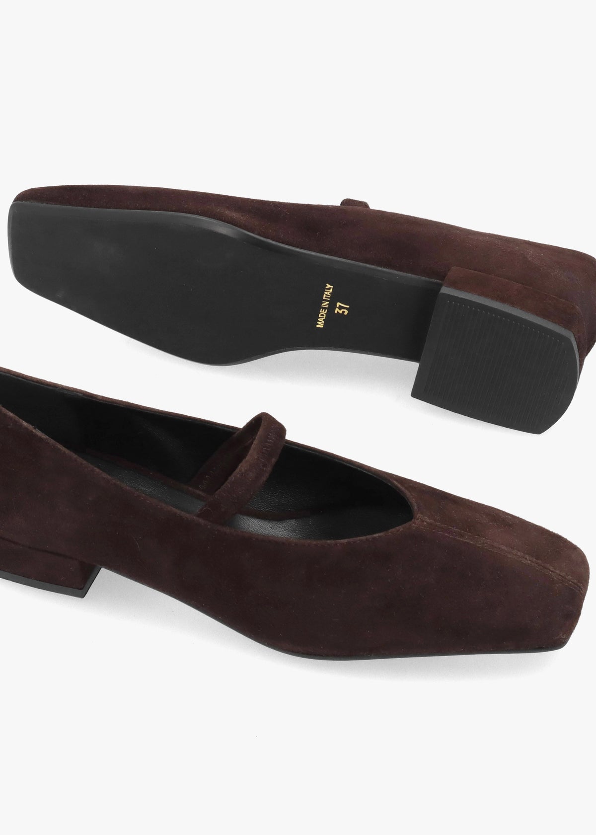 Daniel Saria Dolly Tan Suede Square Toe Ballet Pumps