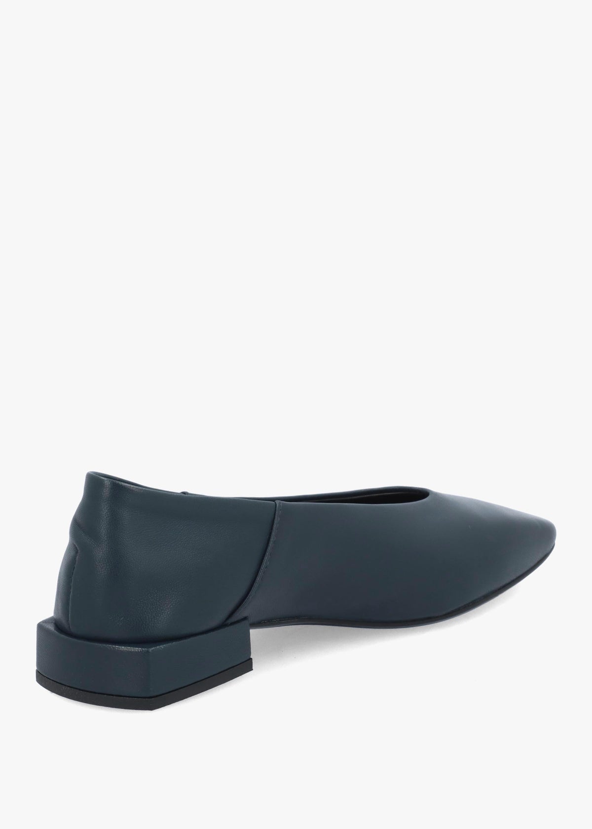 DANIEL Saria Blue Leather Square Toe Ballet Pumps