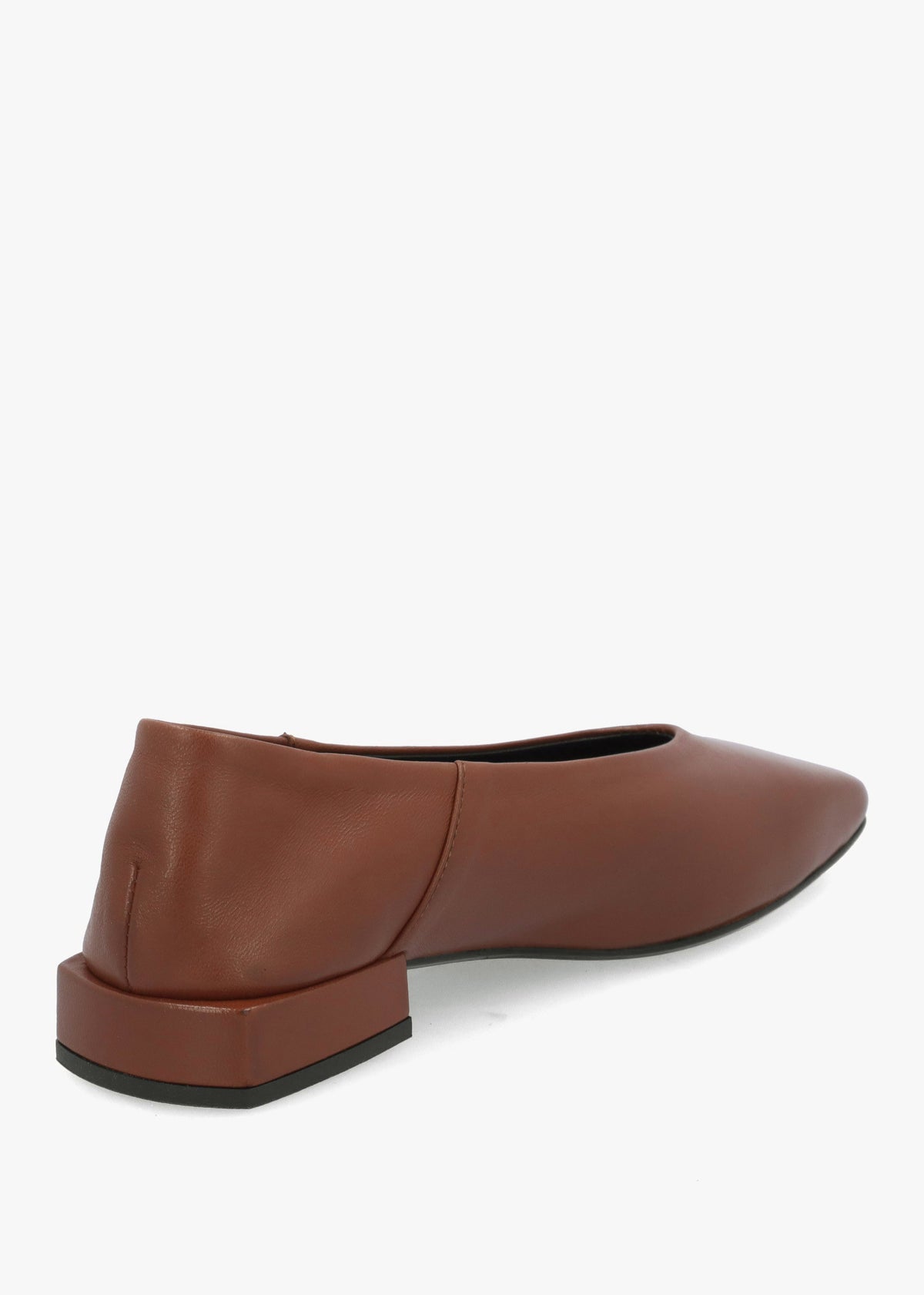 Daniel Saria Tan Leather Square Toe Ballet Pumps