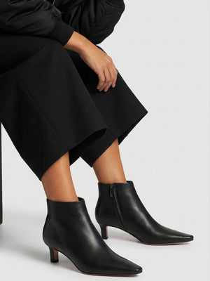 Daniel Scylla Black Leather Low Heel Ankle Boots