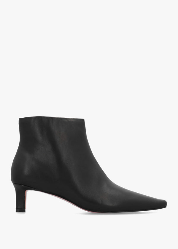 Daniel Scylla Black Leather Low Heel Ankle Boots