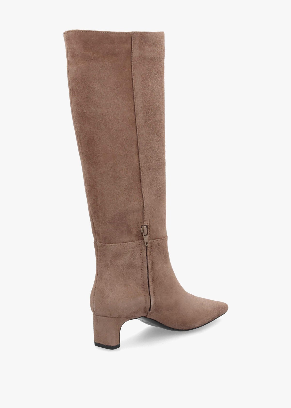 DANIEL Sedda Beige Suede Low Heel Knee Boots