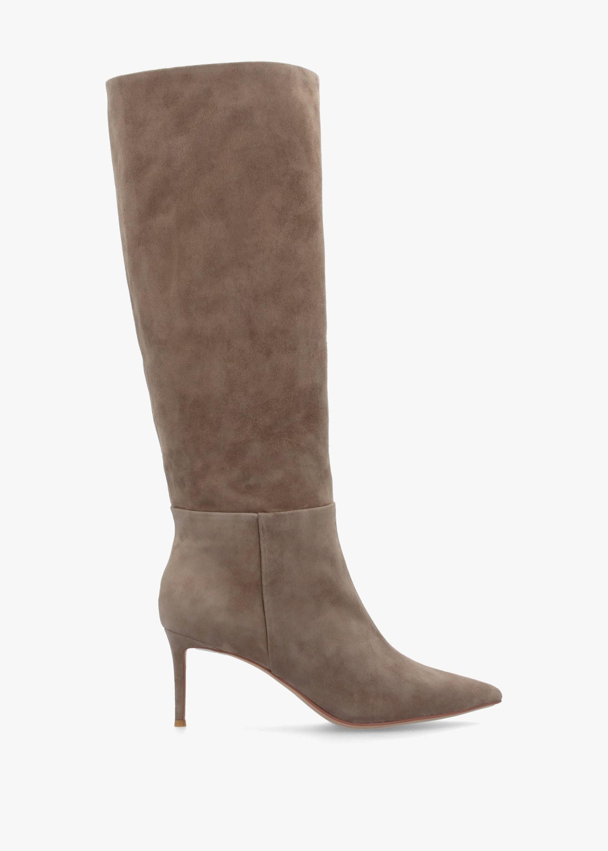 Daniel Suched Taupe Suede Heeled Knee Boots