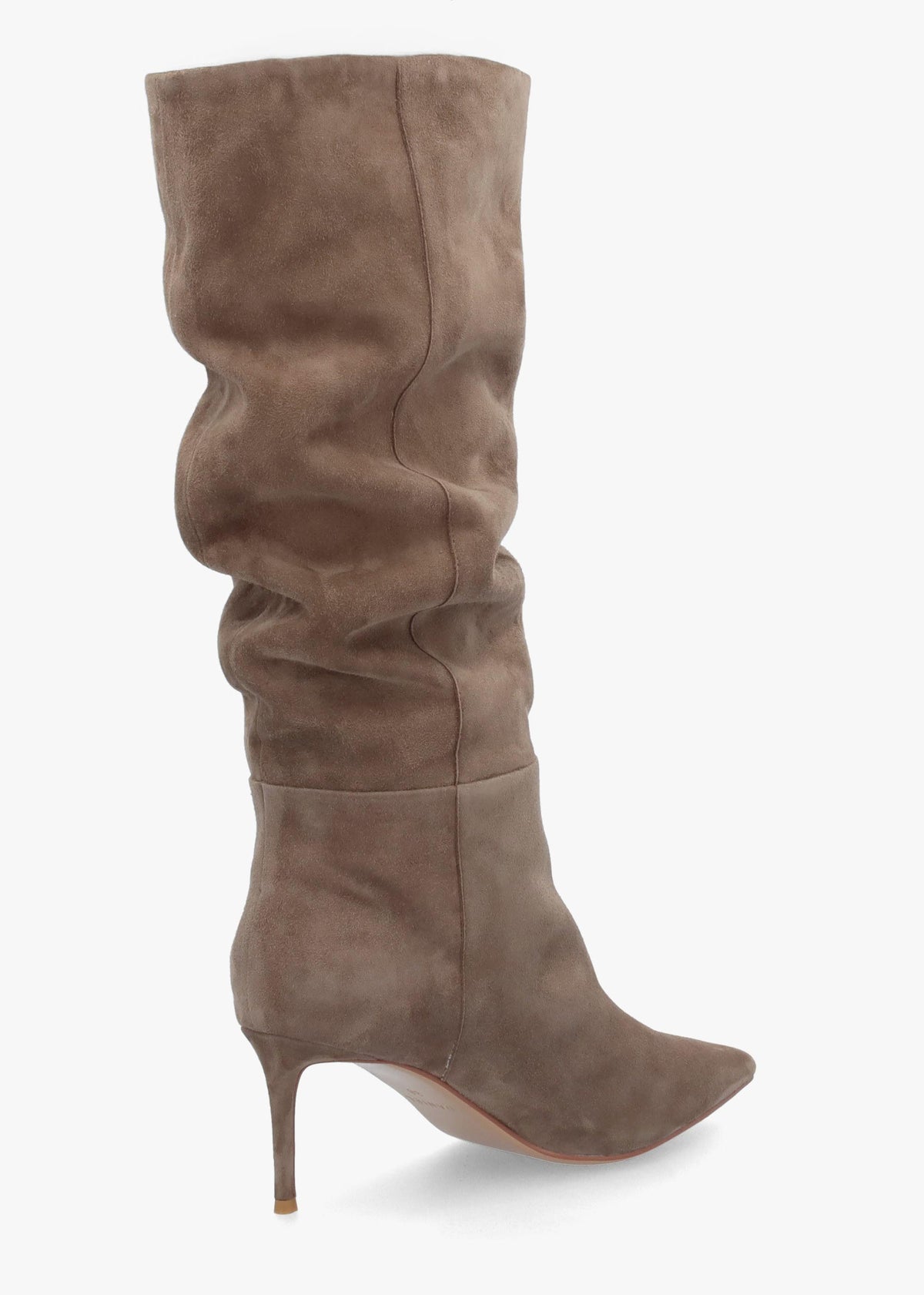 Daniel Suched Taupe Suede Heeled Knee Boots