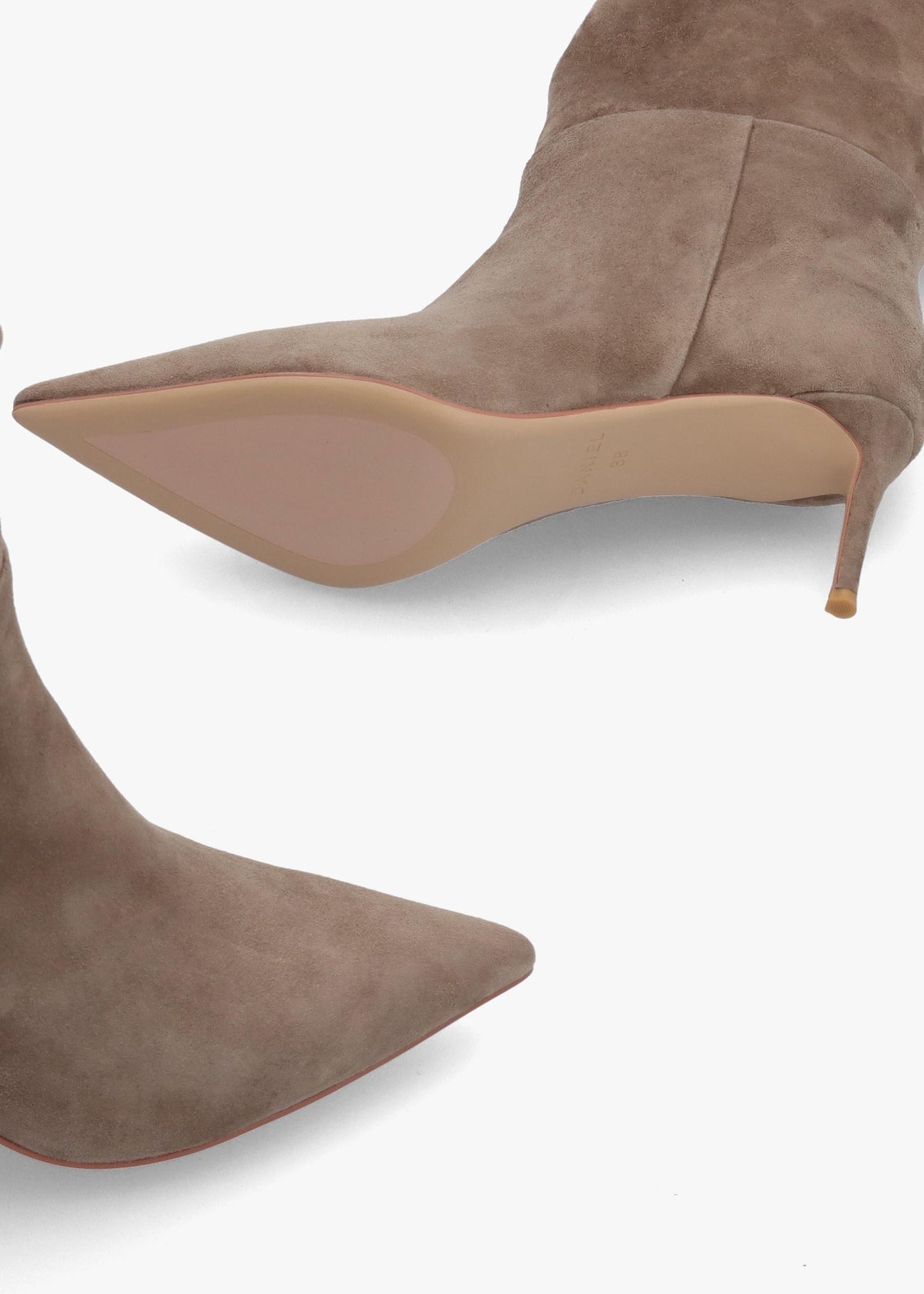 Daniel Suched Taupe Suede Heeled Knee Boots