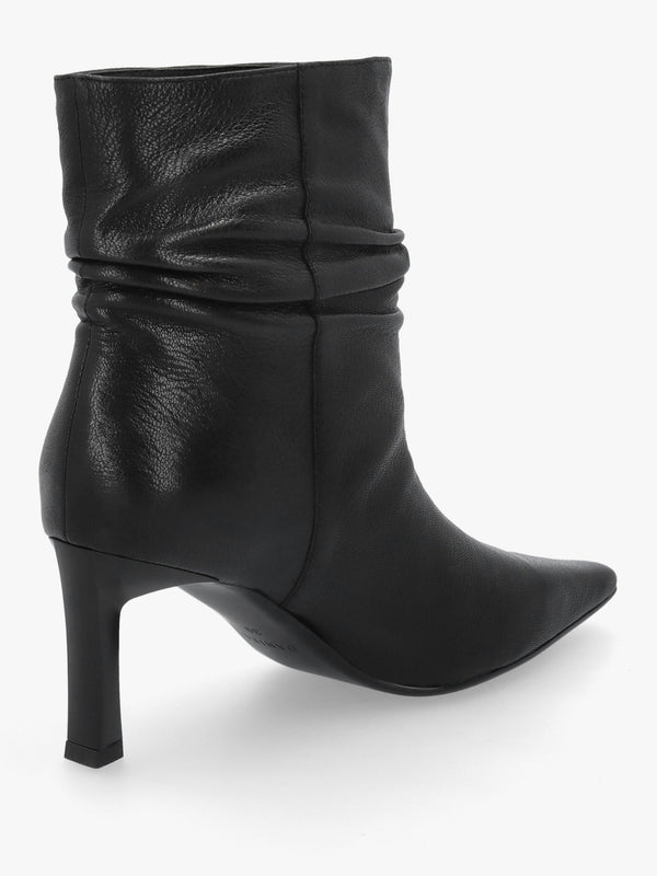 Daniel Syene Ruched Black Leather Heeled Ankle Boots