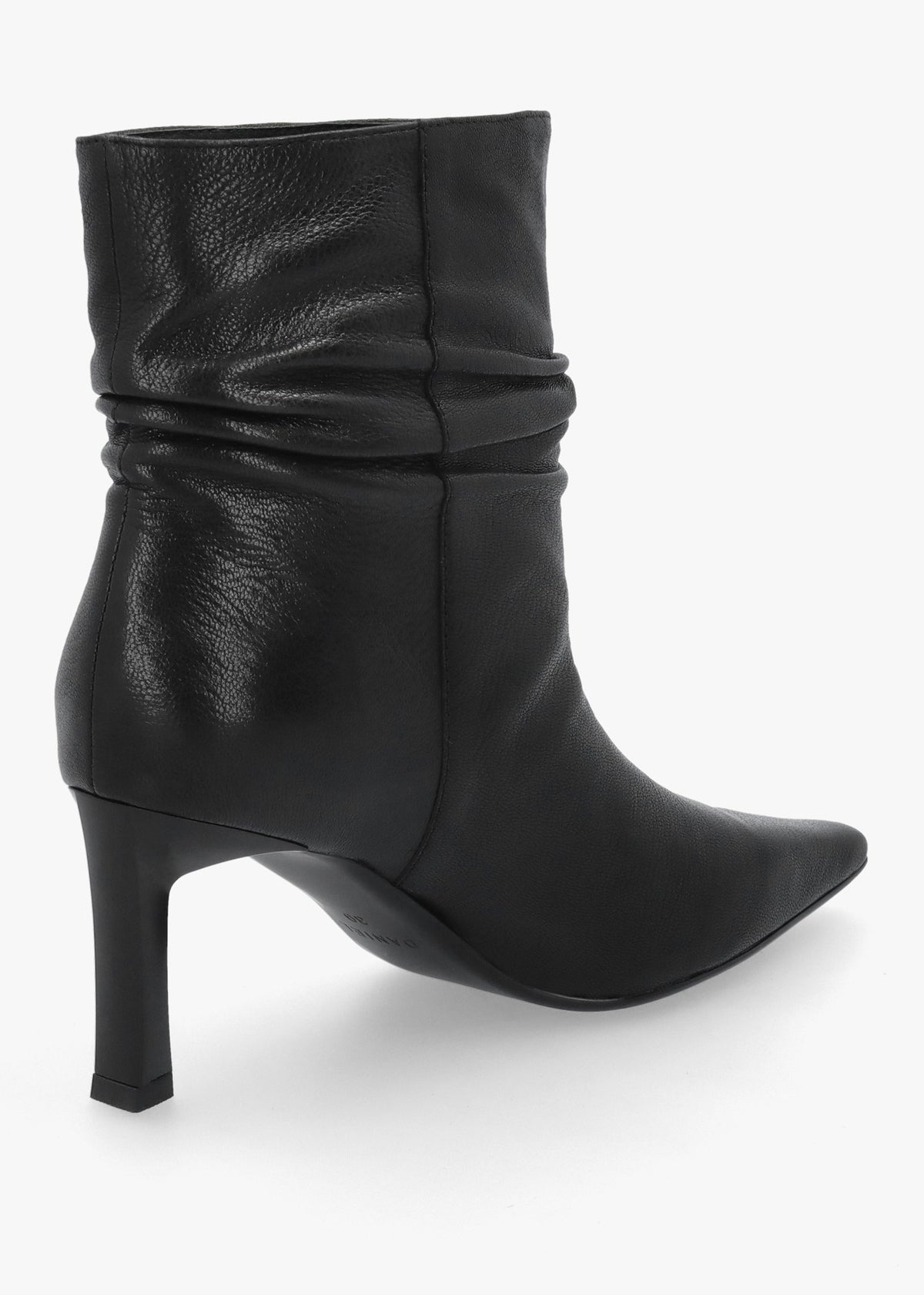 Daniel Syene Ruched Black Leather Heeled Ankle Boots