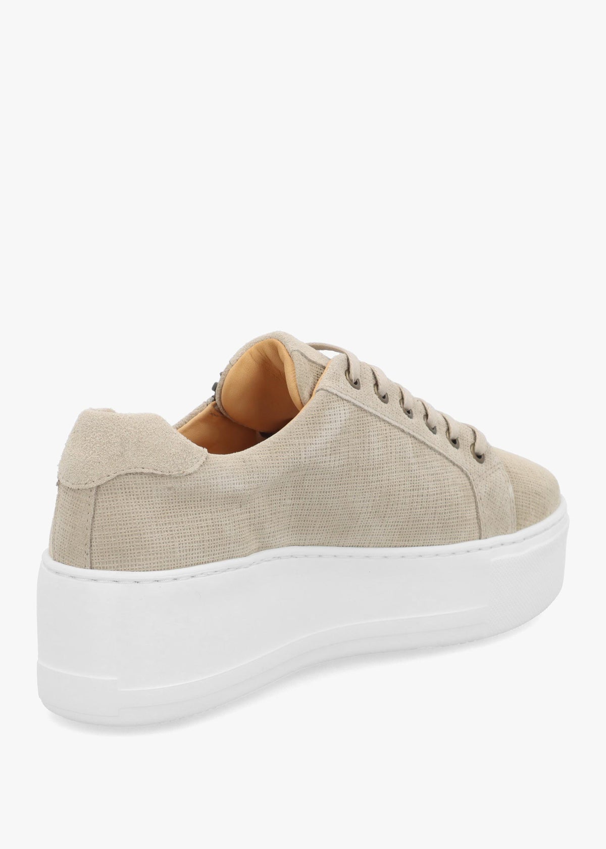 Daniel Vippy Beige Textured Suede Flatform Trainers