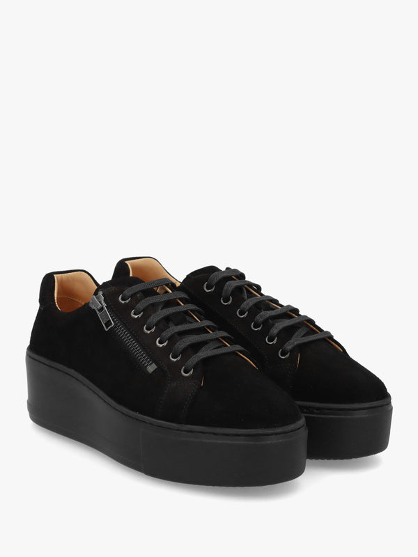 Daniel Vippy Black Suede Flatform Trainers