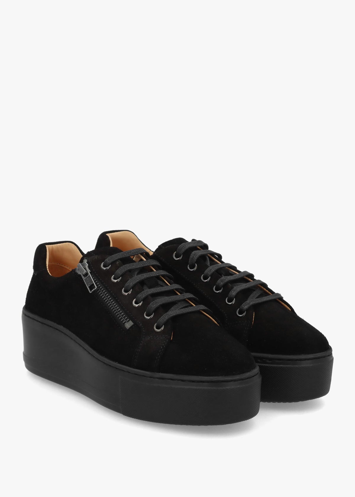 Daniel Vippy Black Suede Flatform Trainers