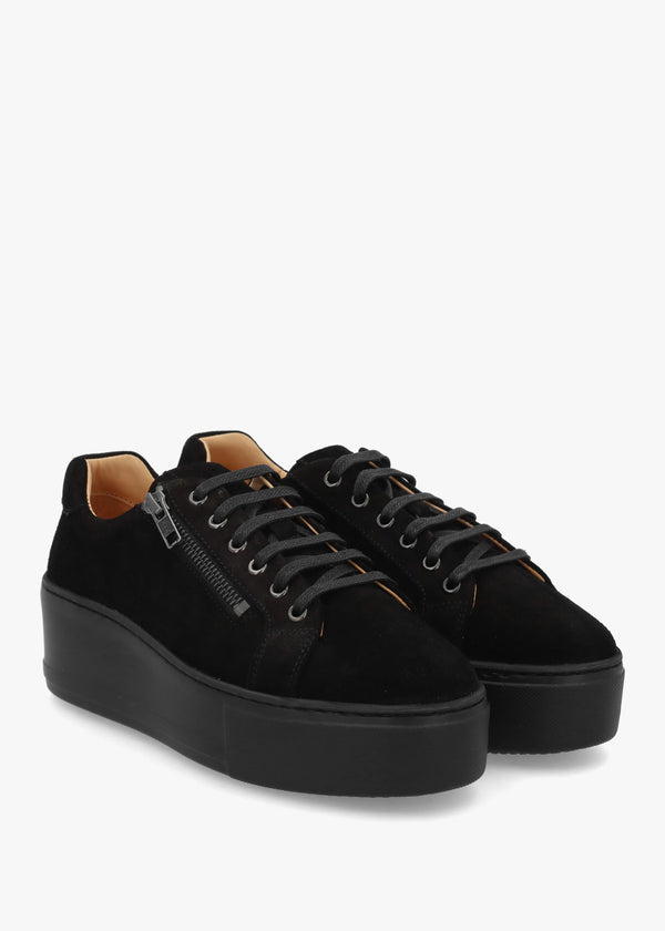 Daniel Vippy Black Suede Flatform Trainers