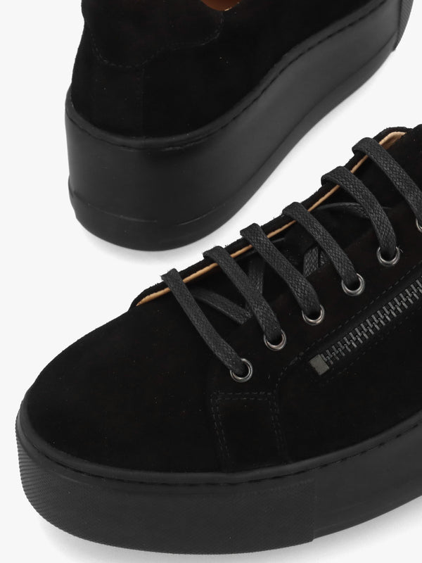 Daniel Vippy Black Suede Flatform Trainers