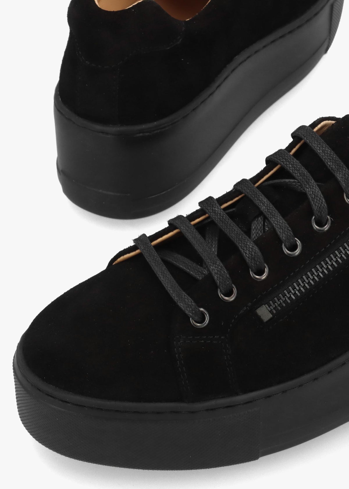 Daniel Vippy Black Suede Flatform Trainers