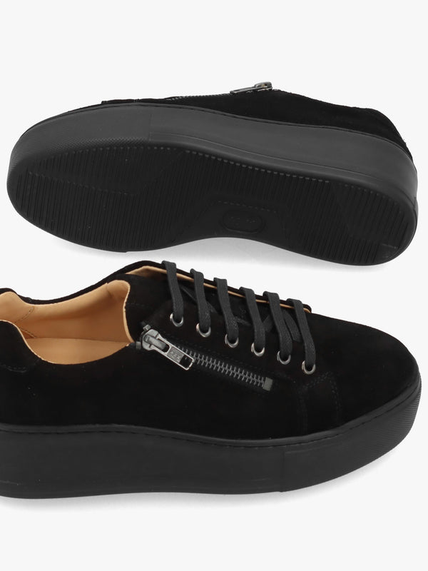 Daniel Vippy Black Suede Flatform Trainers
