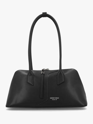 Black Smooth Leather Top Handle Bag