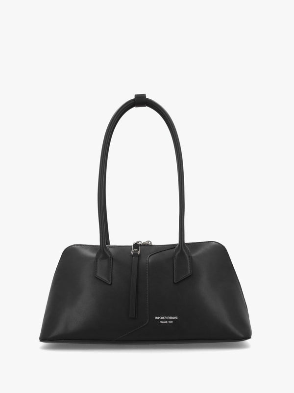 Emporio Black Smooth Leather Top Handle Bag