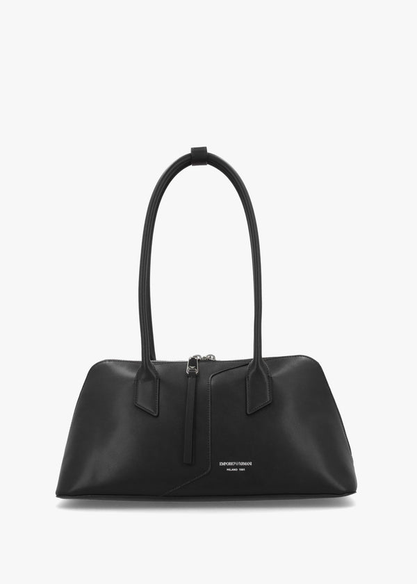Emporio Black Smooth Leather Top Handle Bag