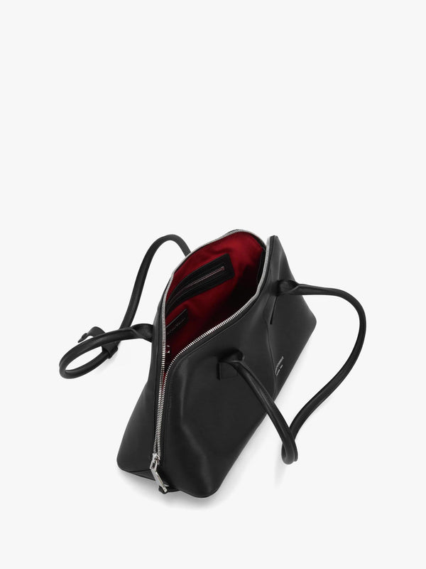 Emporio Black Smooth Leather Top Handle Bag