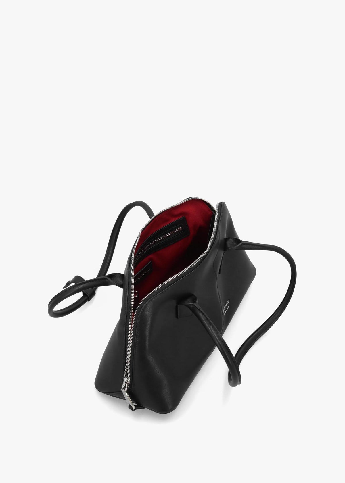 Emporio Black Smooth Leather Top Handle Bag