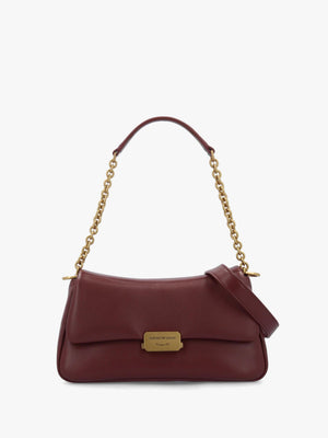 Emporio Armani Burgundy Soft Leather Shoulder Bag
