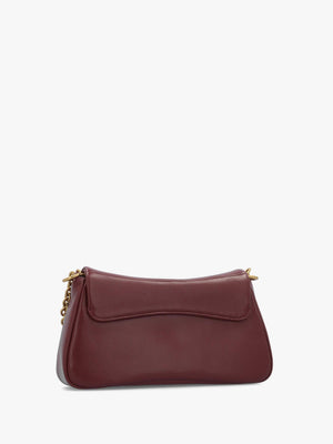 Emporio Armani Burgundy Soft Leather Shoulder Bag