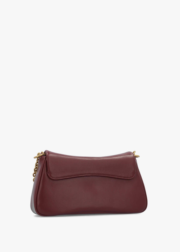 Emporio Armani Burgundy Soft Leather Shoulder Bag