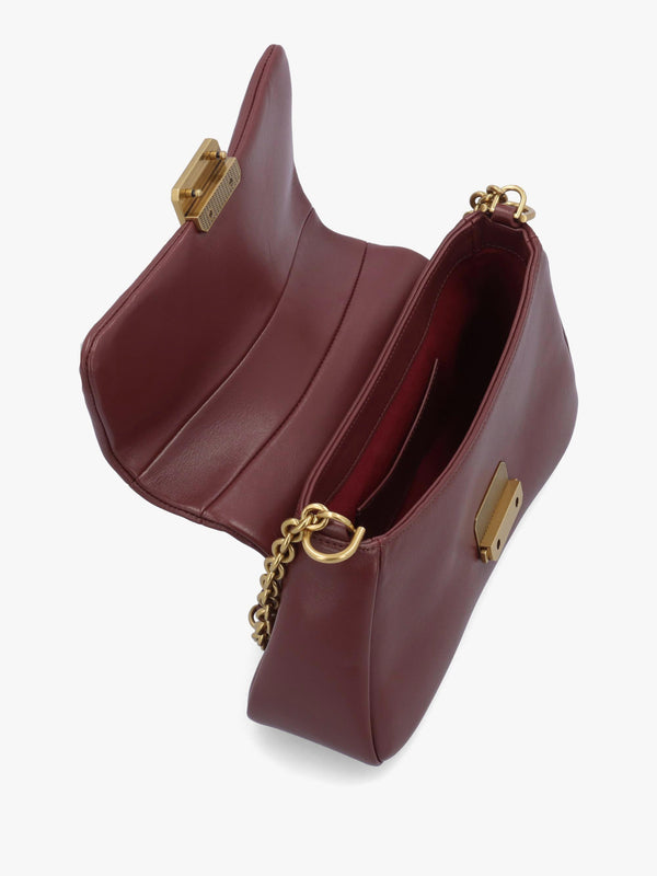 Burgundy Soft Leather Shoulder Bag
