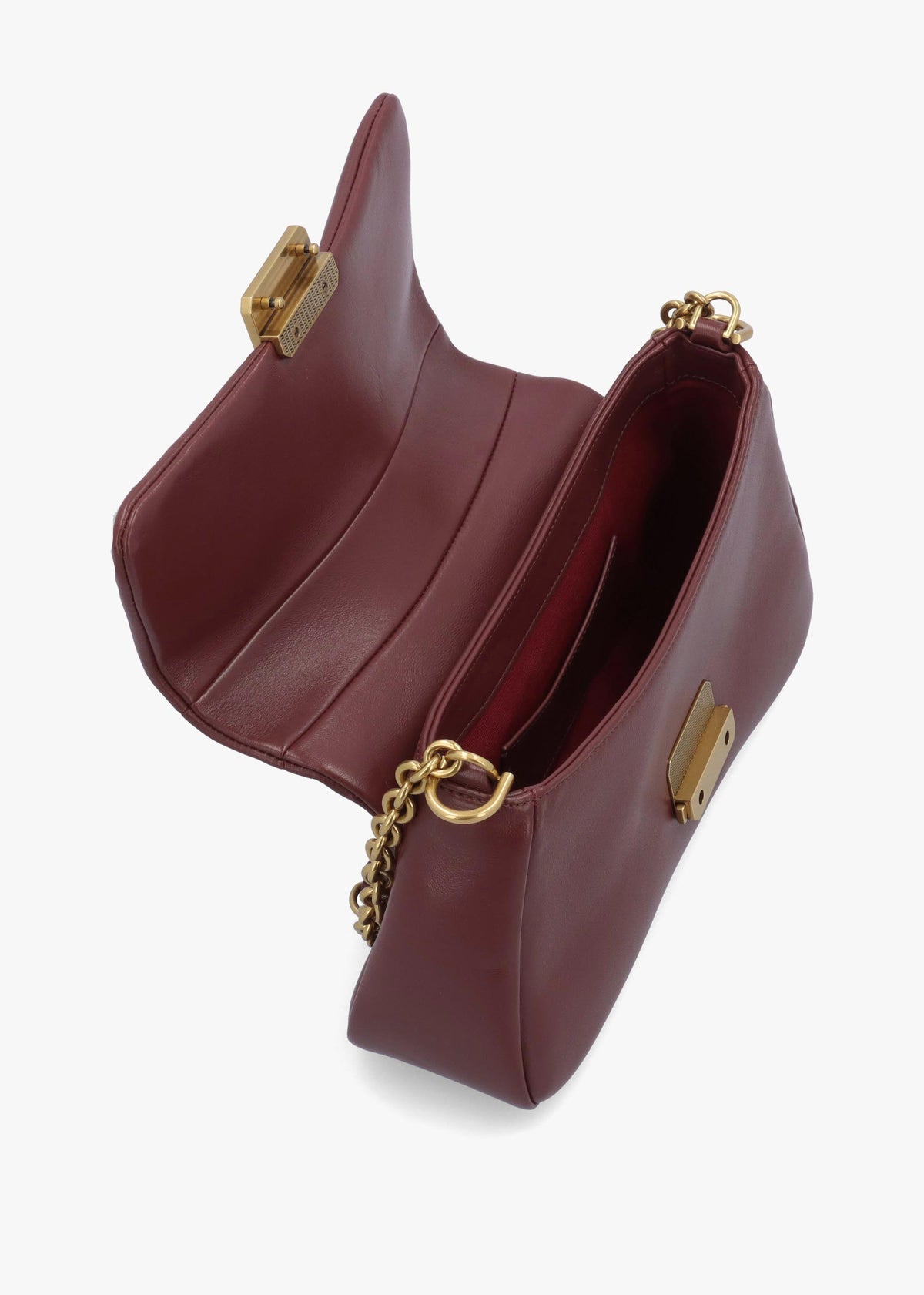 Burgundy Soft Leather Shoulder Bag