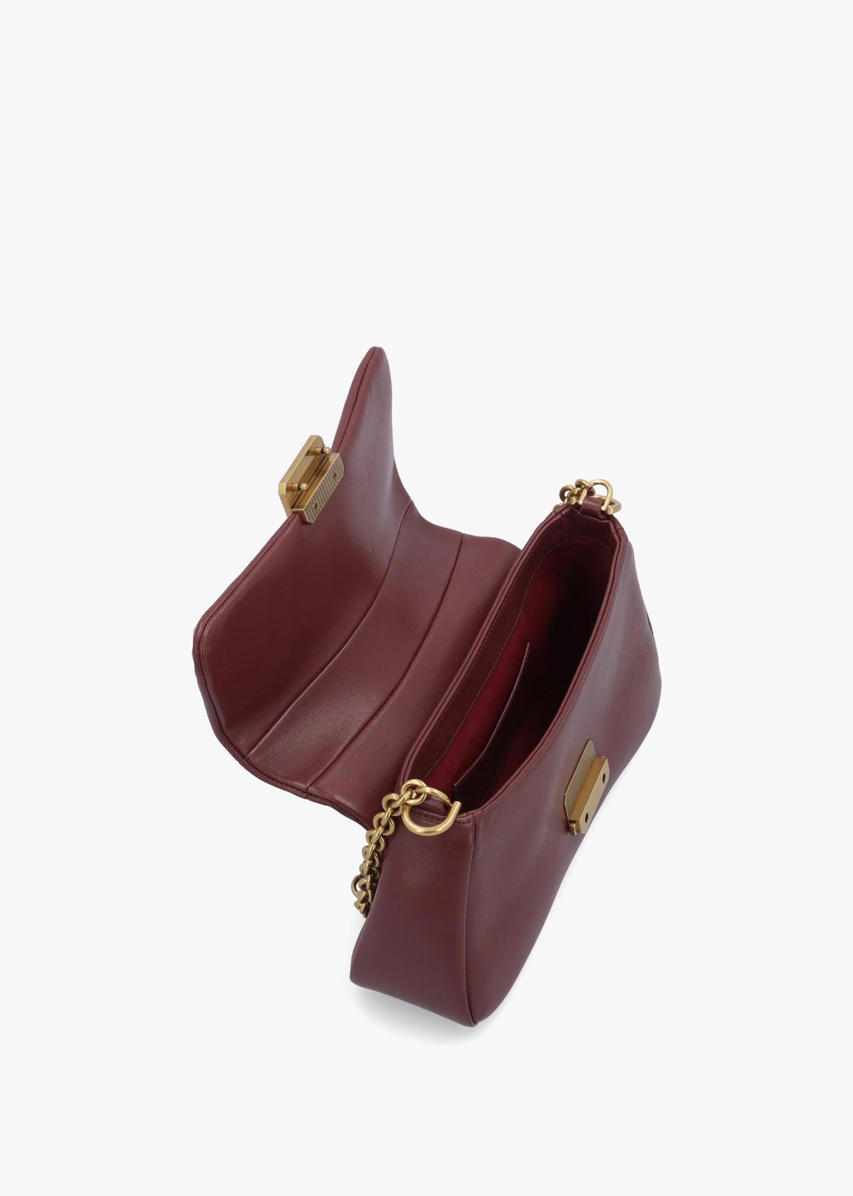 Emporio Armani Burgundy Soft Leather Shoulder Bag